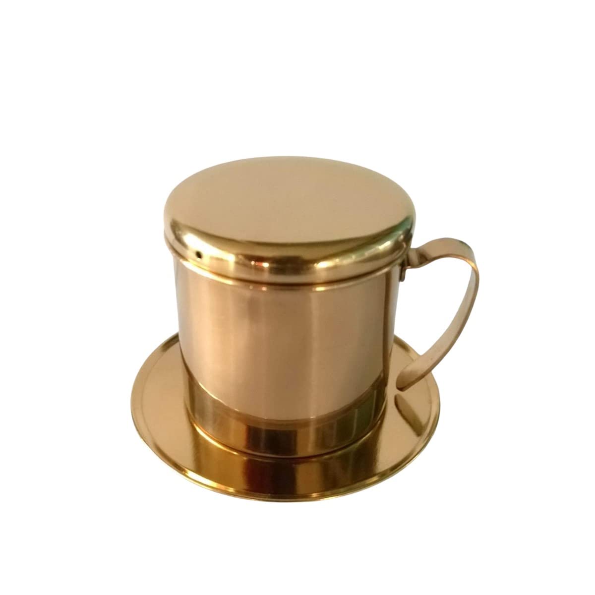 Premium Gold Plated Stainless Steel Coffee Filter - Drip Style for Coffee Lovers - Portable & Easy to Clean Under Running Water - Perfect for Home, Office, Camping & Travel Use
