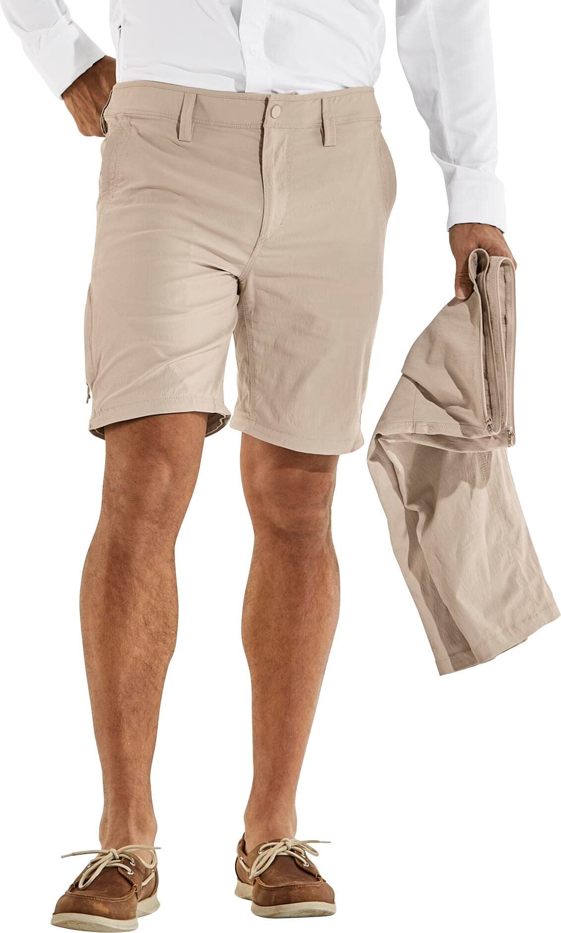 Coolibar UPF 50+ Men's Miller Convertible Sun Protective Pants - Lightweight Quick-Dry Hiking & Outdoor Travel Convertible Trousers for Summer Adventures