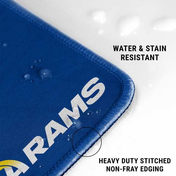 Officially Licensed NFL Los Angeles Rams Gaming Mouse Pad - Medium Size with Distressed Design, Stitched Edges, Waterproof Surface & Non-Slip Rubber Base | Perfect Desk Mat for Keyboard & Mouse | Ideal for Gaming, Office Work & Home Computer Setup