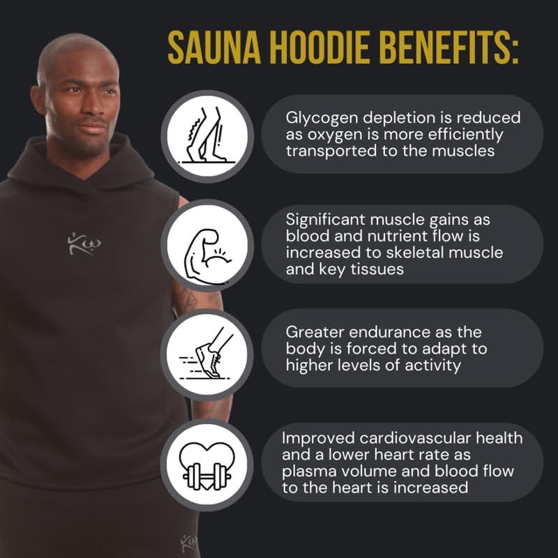 Kutting Weight Neoprene Sauna Suit Hoodie for Weight Loss & Heat Training | Unisex Workout Gear for Gym, Running & Fitness | Sweat Enhancer for Sauna Sessions & Detox