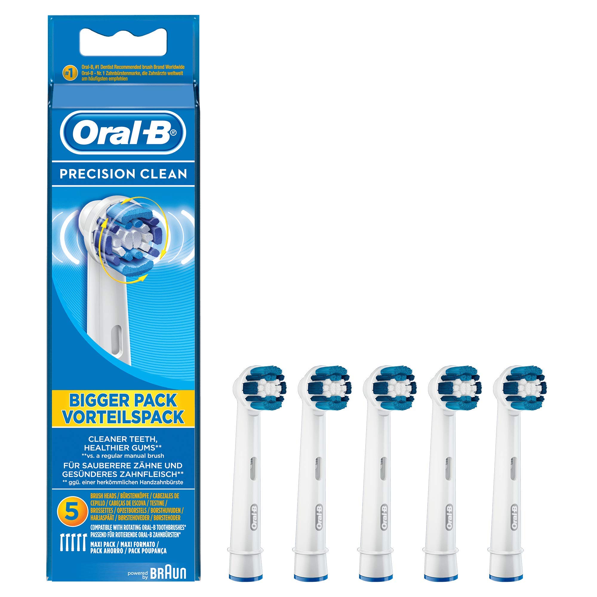 Oral-B Precision Clean Replacement Toothbrush Heads, 5-Pack – Compatible with Oral-B Electric Toothbrushes for a Deep Clean at Home or Travel