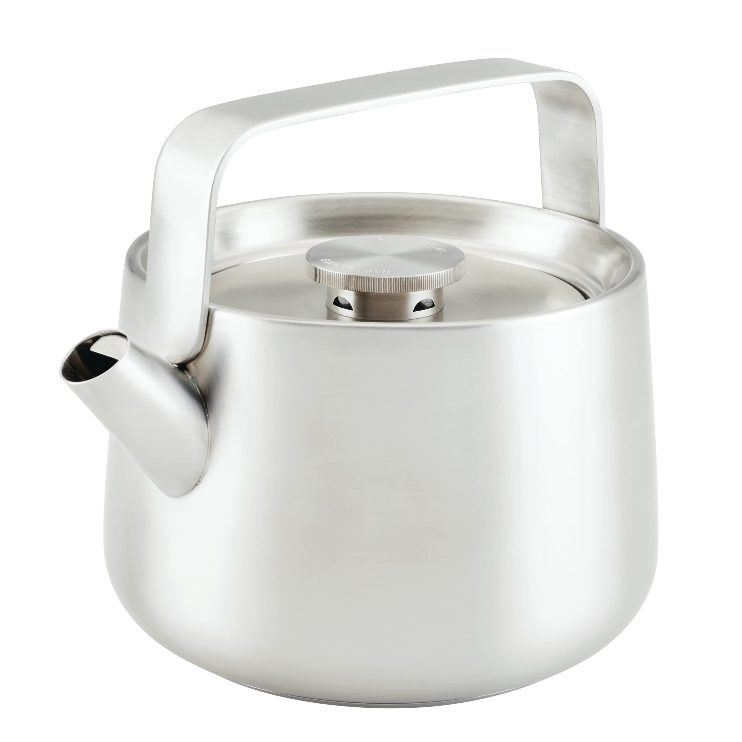 KitchenAid 1.9 Quart Stainless Steel Whistling Tea Kettle - Brushed Finish for Stovetop Use | Perfect for Boiling Water for Tea, Coffee & Cooking | Durable & Stylish Kitchen Essential