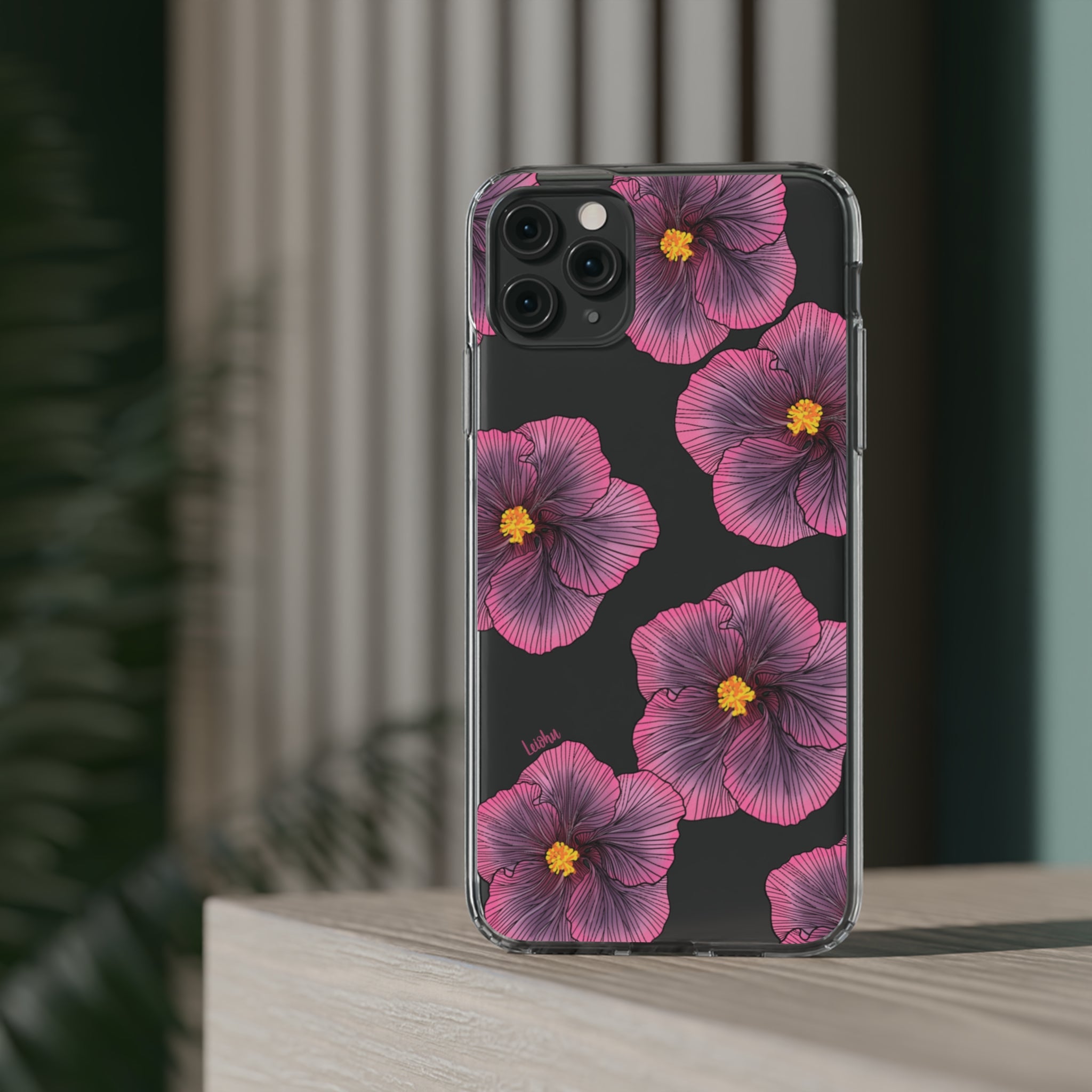 Sunset Hibiscus Clear Phone Case - Durable Protective Cover for iPhone & Samsung | Perfect for Everyday Use, Travel & Outdoor Activities