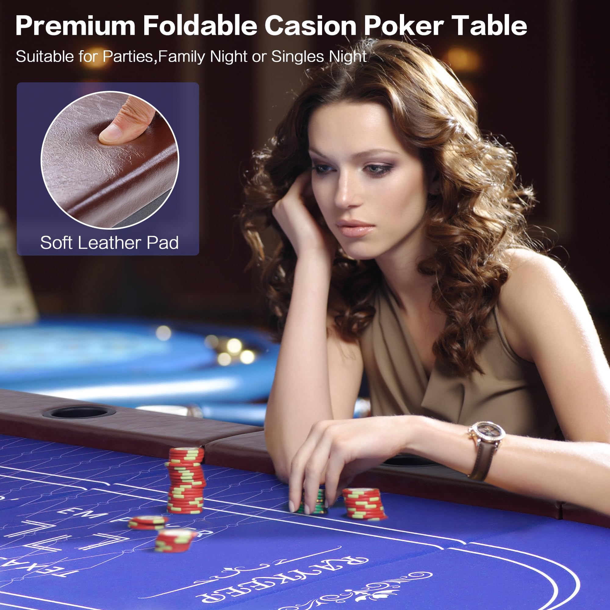 10 Player Foldable Poker Table - 84