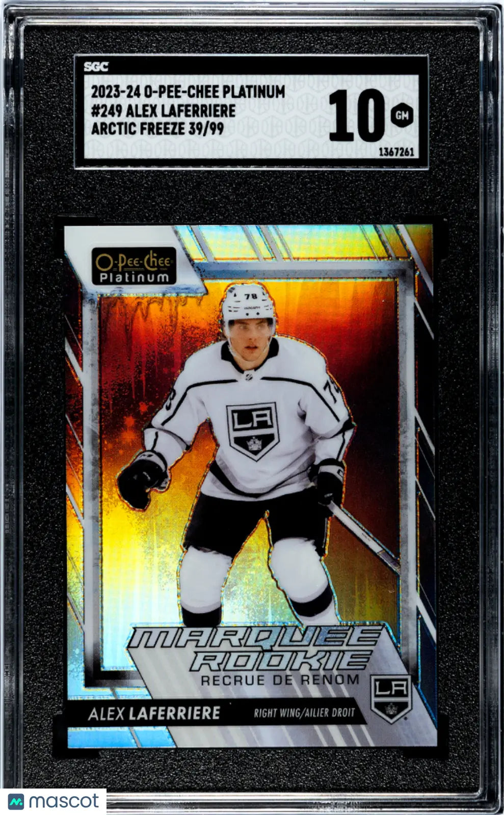 2023 O Pee Chee Platinum Alex Laferriere Marquee Rookie Arctic Freeze SGC 10 /99 Hockey Trading Card - Perfect for Collectors, Sports Memorabilia & Investment - Great Gift for Hockey Fans & Card Enthusiasts