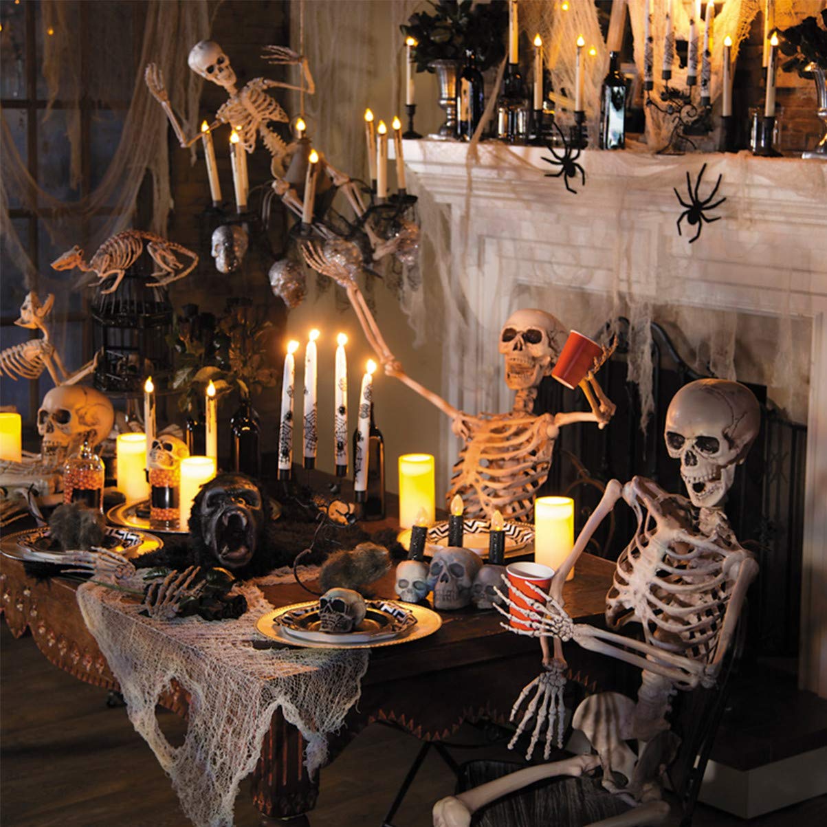 3-Piece Halloween Creepy Cloth Set - Giant Spooky Netting for Home Decor, Hanging Gauze, Window Cover & Party Supplies - Perfect for Desktop Spider Web Displays, Haunted House Decorations & Halloween Party Scenes