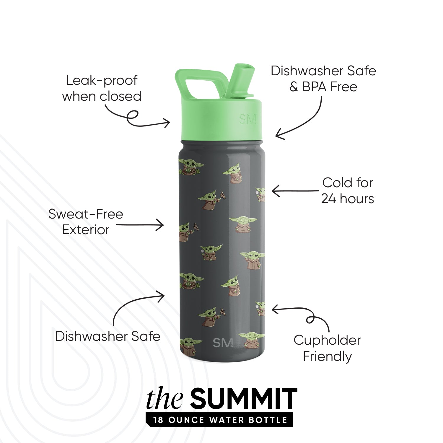Summit Kids Water Bottle with Straw Lid - BPA Free, Leak Proof, Insulated Stainless Steel Bottle for School, Sports & Outdoor Activities