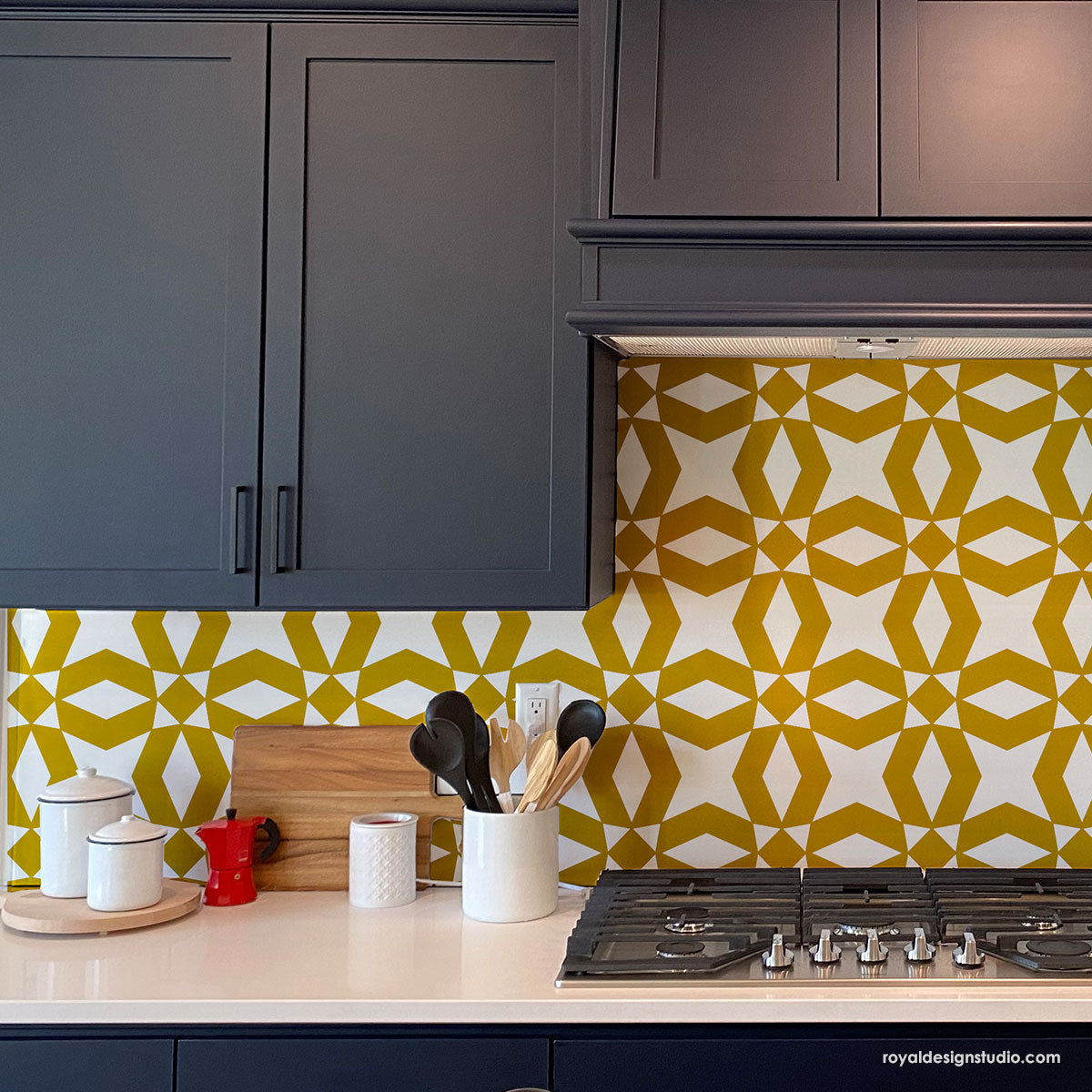 Sultana Tile Allover Stencil - Reusable DIY Wall & Floor Stencil for Moroccan-Inspired Home Decor, Bathroom, Kitchen Backsplash, and Craft Projects