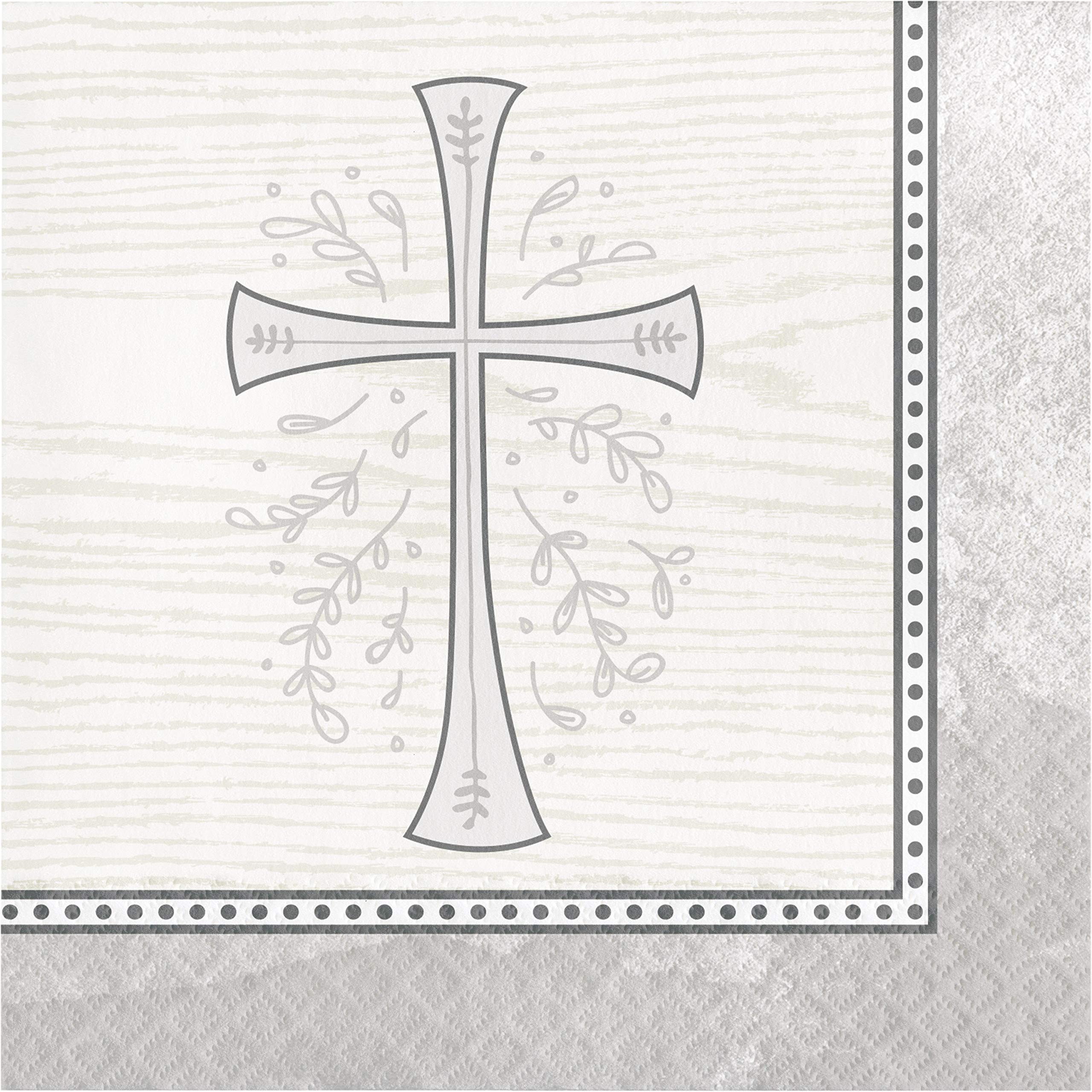 Creative Converting Divinity Silver Paper Napkins, 6.5 Inch - Elegant Party Dinnerware for Weddings, Anniversaries & Formal Events