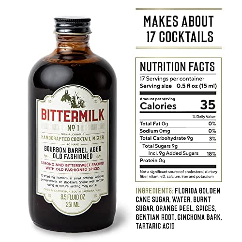 Bittermilk Bestselling Whiskey Cocktail Mix Bundle - No.1 Bourbon Barrel Aged Old Fashioned & No.3 Smoked Whiskey Sour - Makes 34 Drinks - Perfect for Home Bars, Parties & Gifts