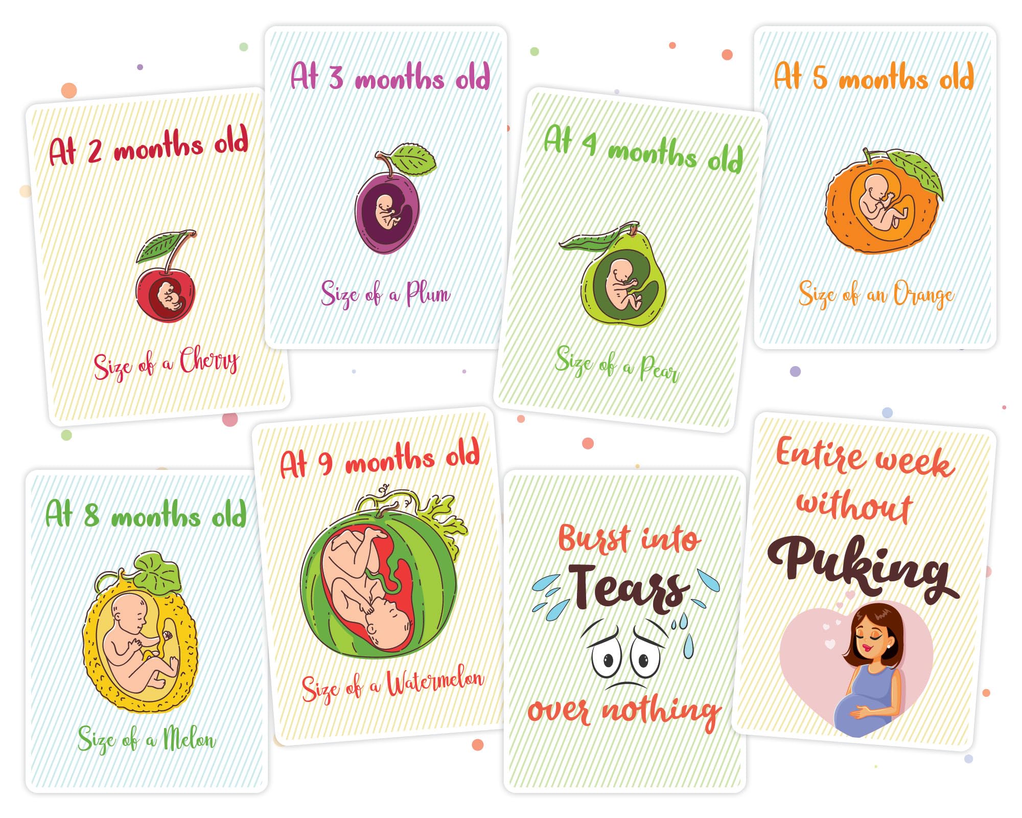 28 Pregnancy Milestone Cards for Moms & Babies - Celebrate Every Special Moment | Perfect for Baby Showers, Gender Reveals & Monthly Photo Props