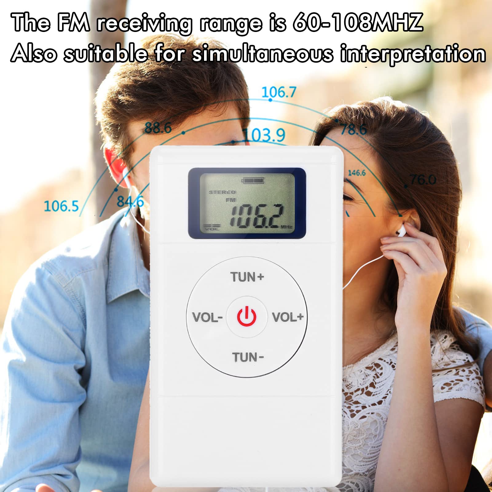 Portable Mini FM Radio - Digital Stereo DSP Receiver with Earphones, 60-108MHz, Handheld AM/FM Radio for Home, Car, Travel, Sports & Outdoor Activities - Perfect Gift for Seniors & Elderly