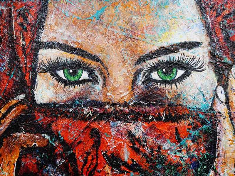 Abstract Realism Green Eyes Art Print - Modern Wall Decor for Living Room, Bedroom & Office - Unique Home Decor Gift Idea