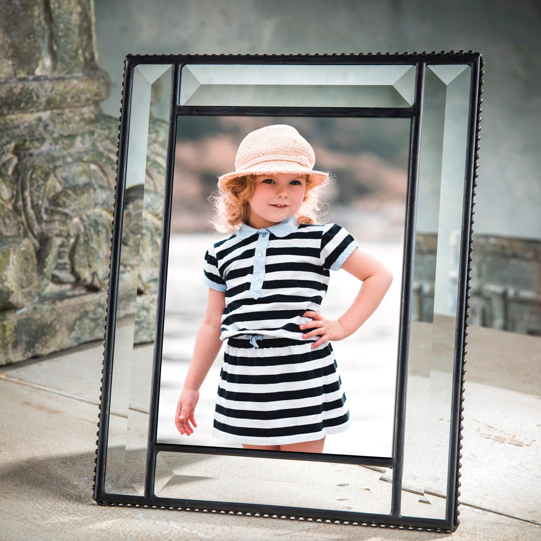 5x7 Beveled Glass Photo Frame - Wedding, Anniversary Gift for Home Decor