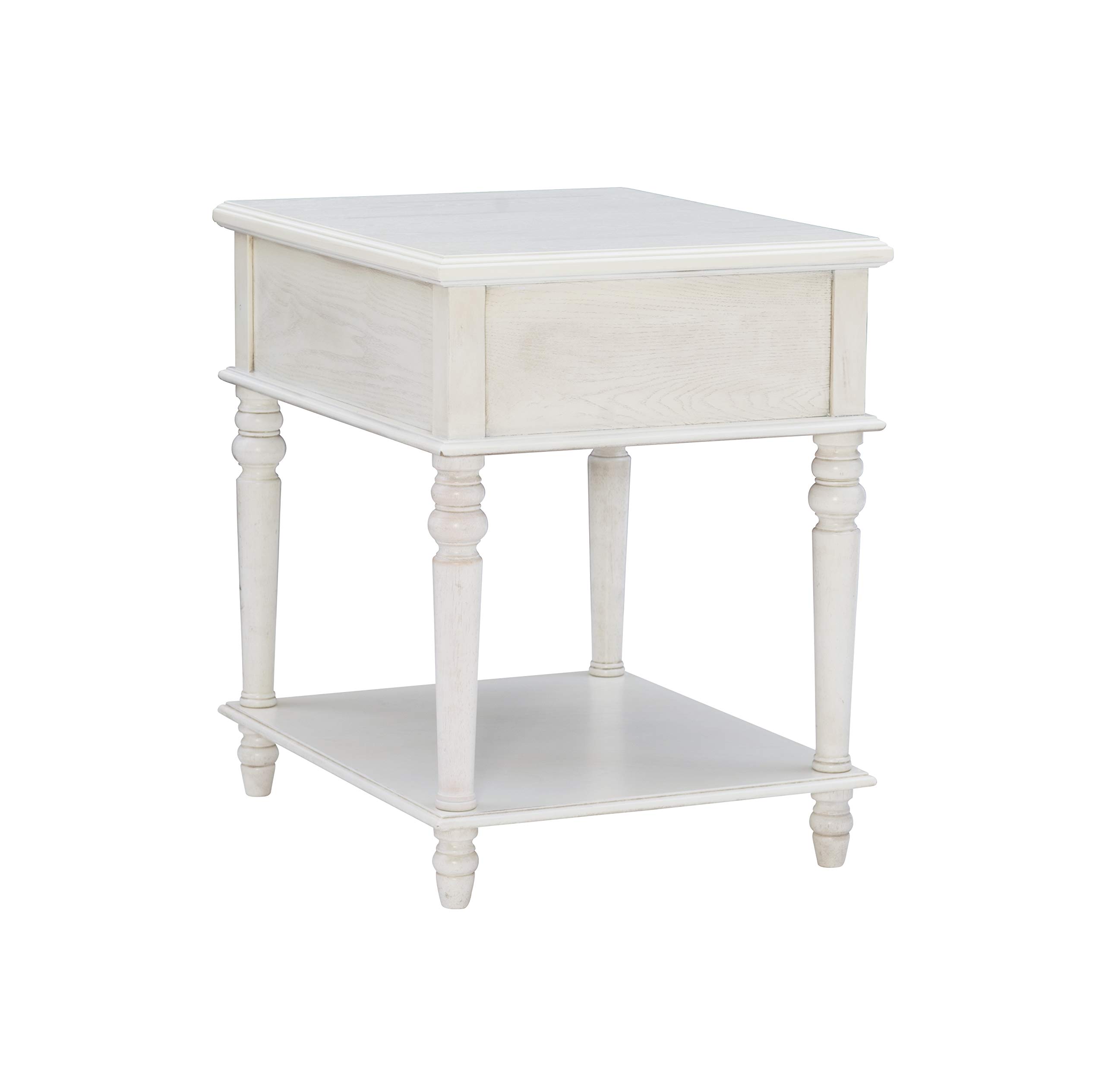 Powell Modern Classic Vivian Side Table - Ivory White End Table for Living Room, Bedroom & Office - Small Accent Table with Sturdy Metal Base