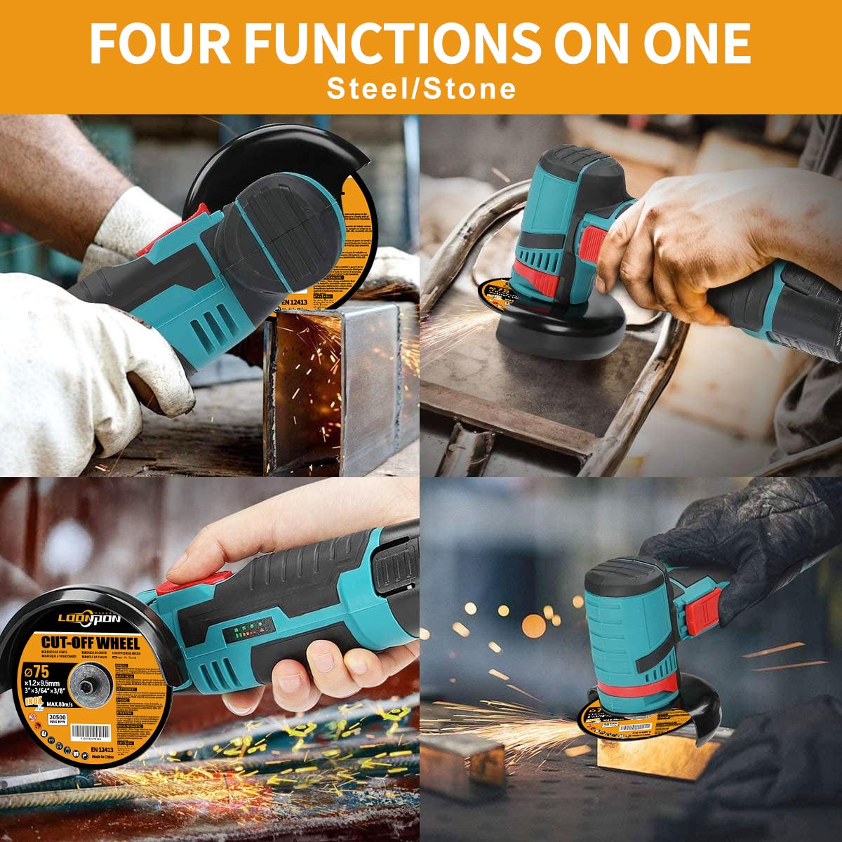 3 Inch Angle Grinder Wheel Set - 75mm Cutting, Grinding & Polishing Discs with 10mm Arbor (20 Pack) - Perfect for Wood Cutting, Tile Removal & Metal Polishing - Ideal for DIY Projects, Home Renovation & Metalworking