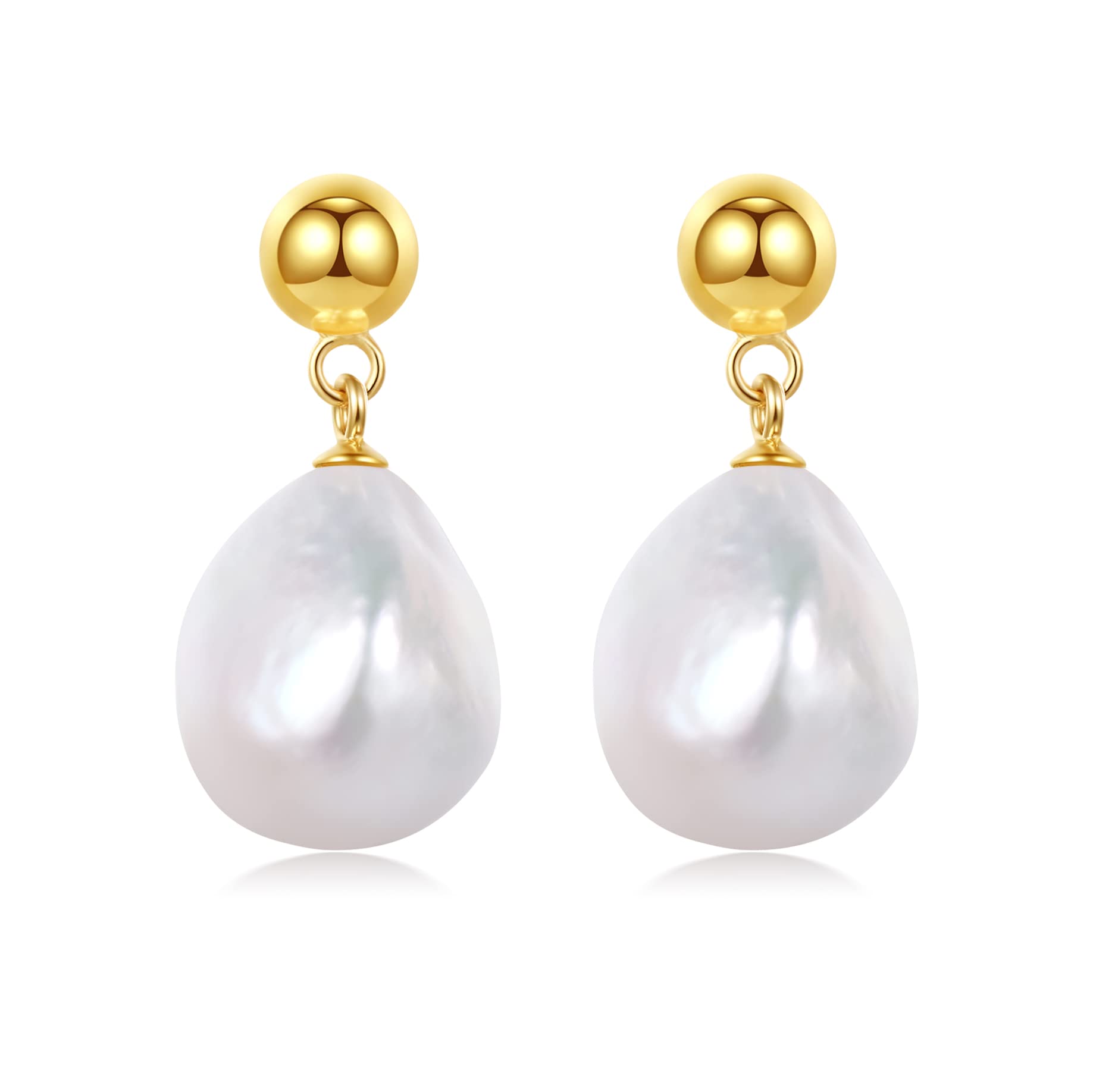 925 Sterling Silver Baroque Freshwater Pearl Stud Earrings for Women & Girls – Elegant Jewelry Gift for Birthday, Anniversary & Special Occasions