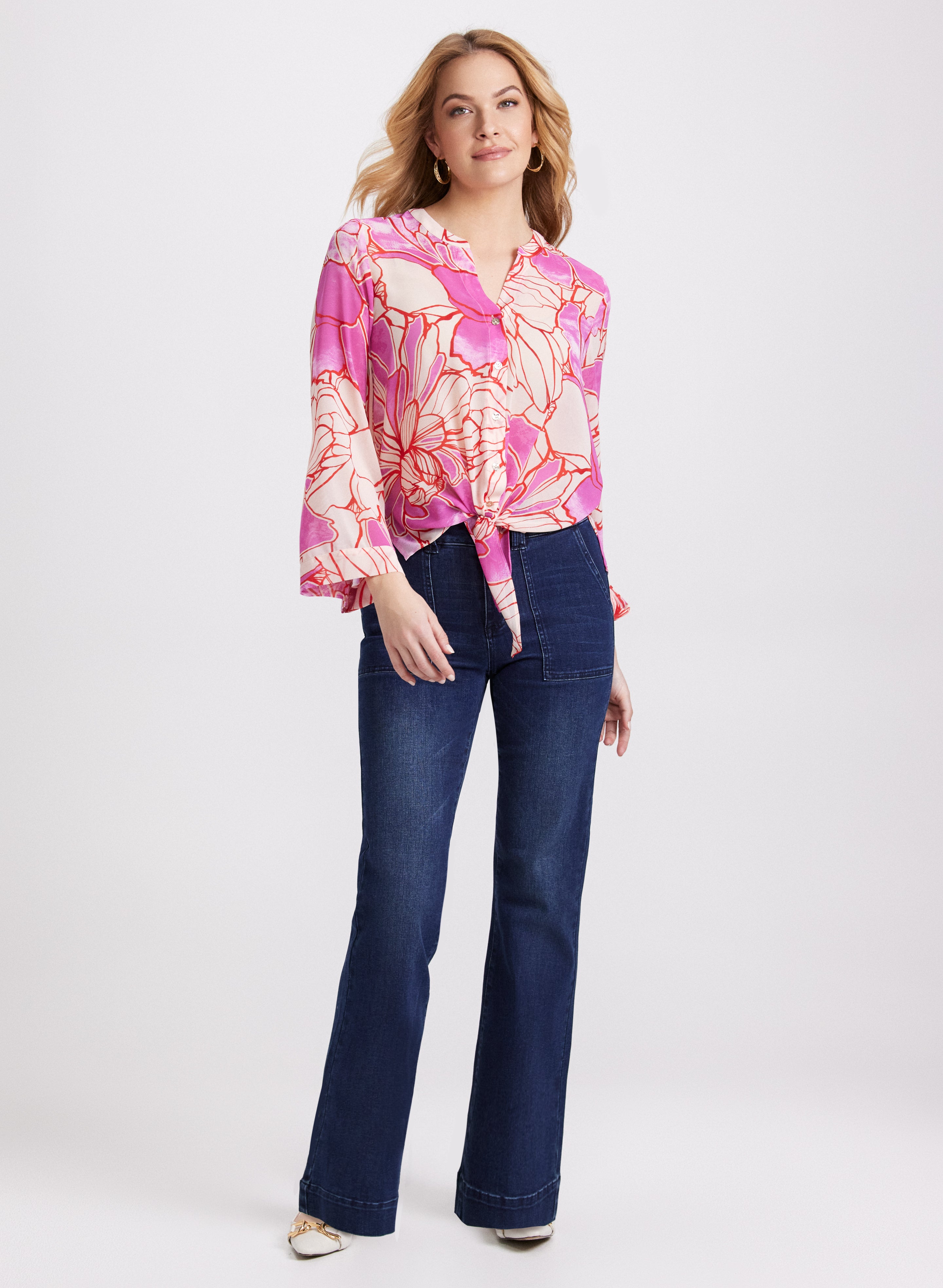 Stylish Floral Print Blouse for Women - Trendy Spring Summer Tops - Perfect for Office, Date Night & Casual Outfits