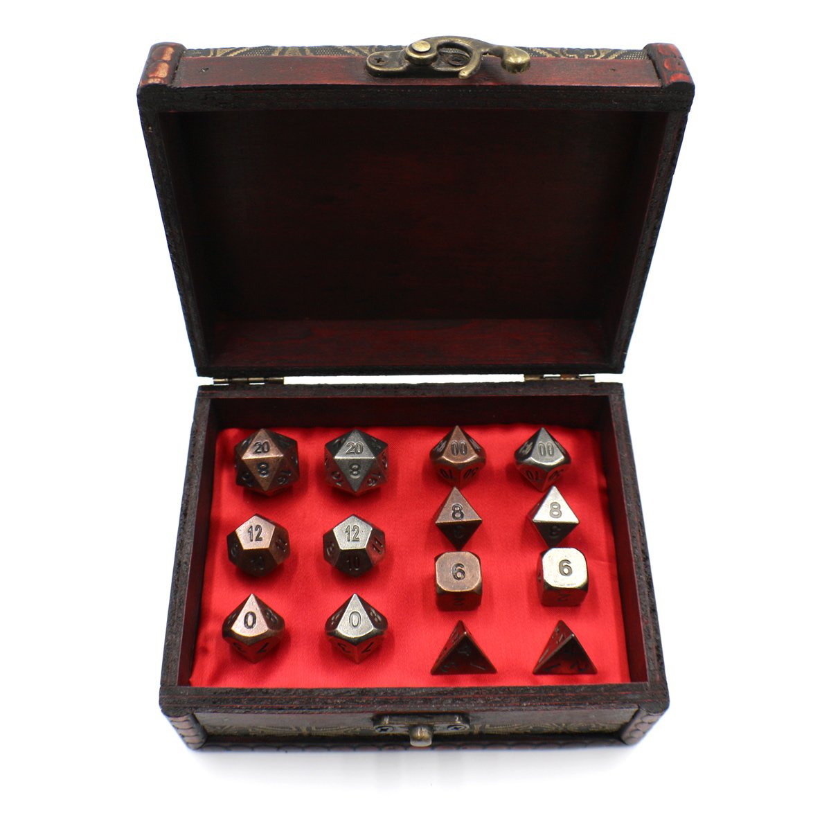 Premium Twin Role Playing Metal Dice Sets with Storage Chest - Perfect for Tabletop RPG Games, D&D, and Collectors