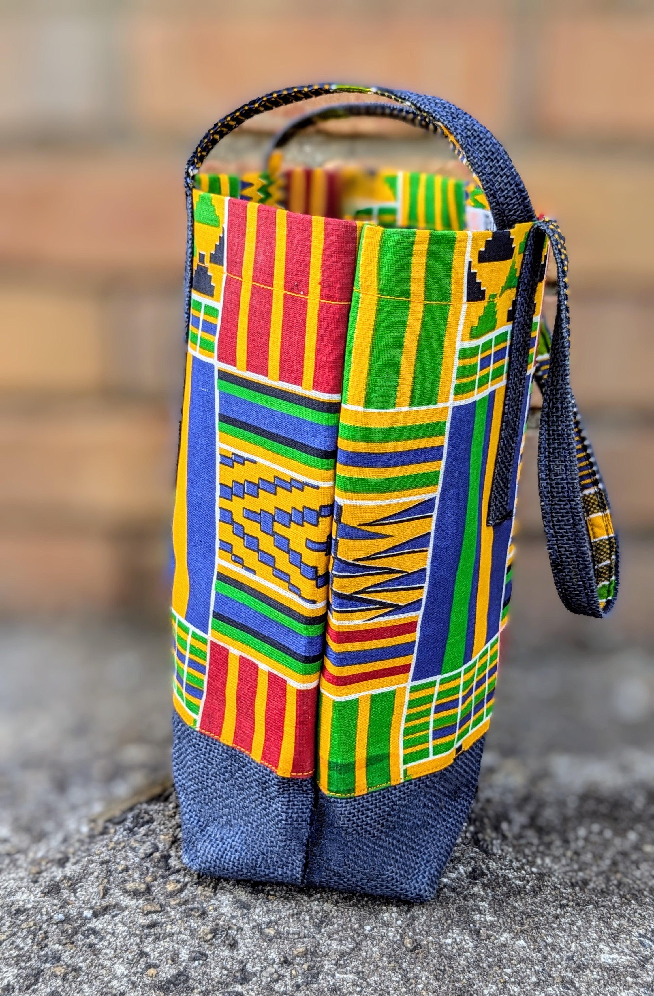 Dupsie's Effia African Kente Print Tote Bag - Handmade Cotton Shoulder Bag for Women, DPPB4075K - Perfect for Shopping, Beach, Work & Cultural Events