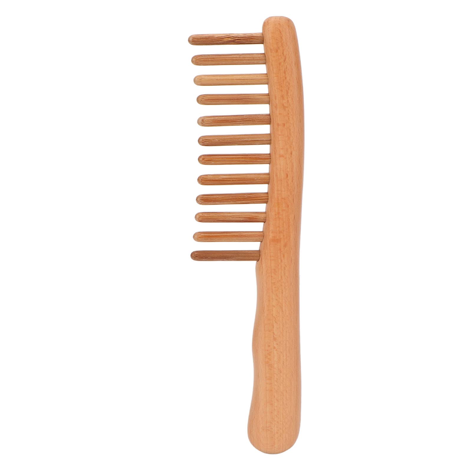 Wide Tooth Curl Comb - 12 Teeth Beech & Bamboo Scalp Massage Hair Comb for Women & Men - Gentle Detangling for Curly, Thick & Natural Hair - Perfect for Daily Styling & Relaxing Scalp Care