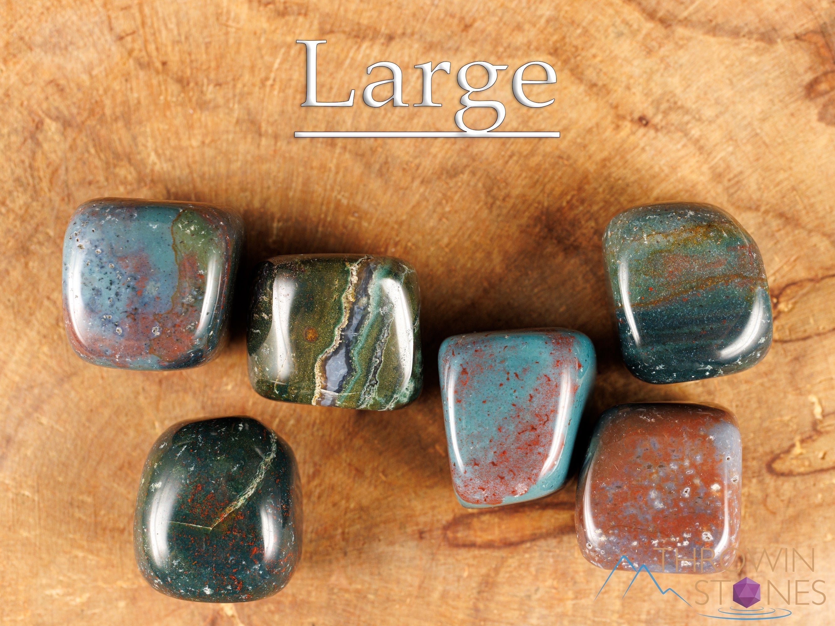 HELIOTROPE BLOODSTONE Tumbled Stones - Natural Healing Crystals for Meditation, Chakra Balancing & Stress Relief - Self Care Gemstones for Home Decor, Office Desk & Spiritual Practice (E0217)