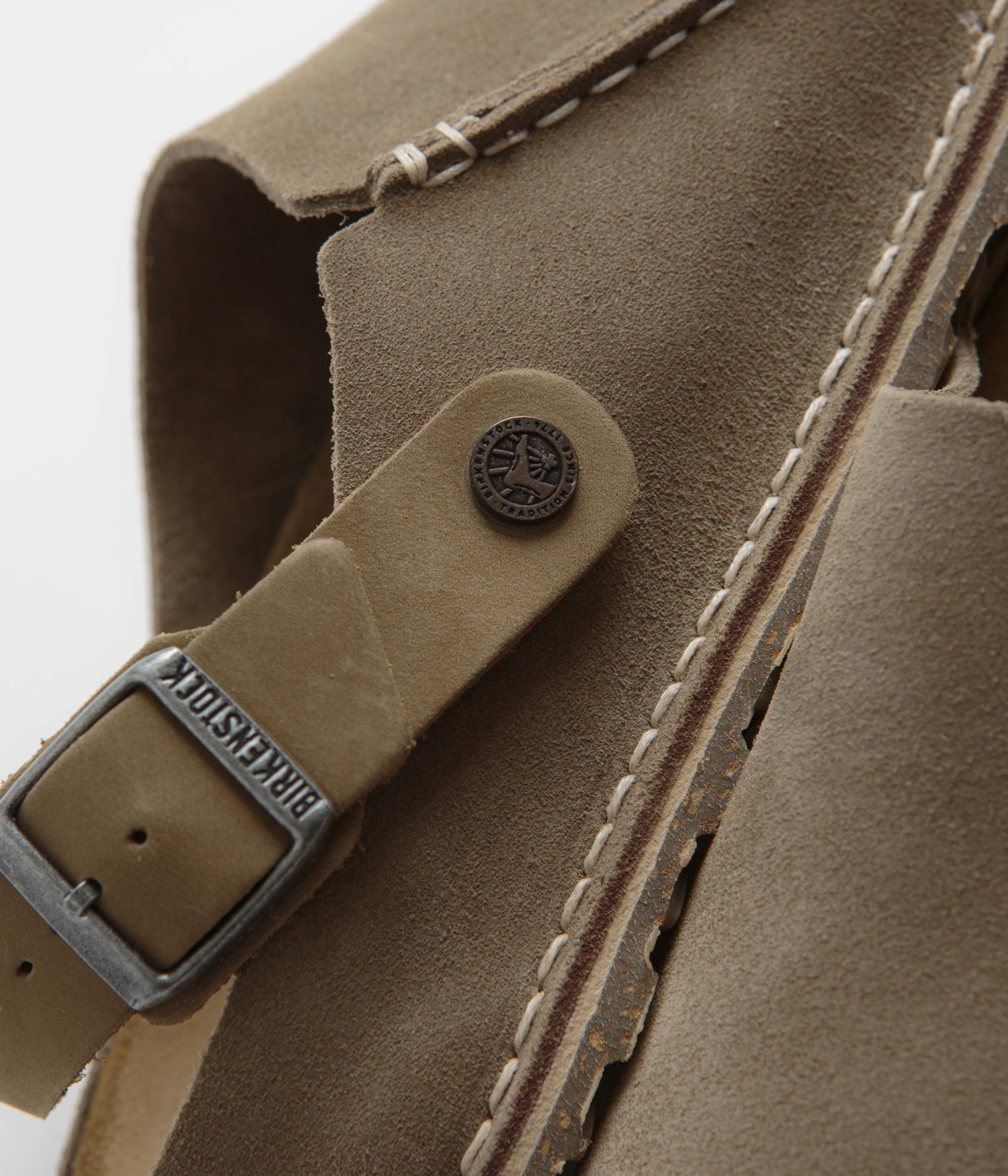 Birkenstock Lutry Premium Suede Sandals for Women - Comfortable Grey Taupe Leather Slides - Perfect for Summer, Beach, and Casual Wear