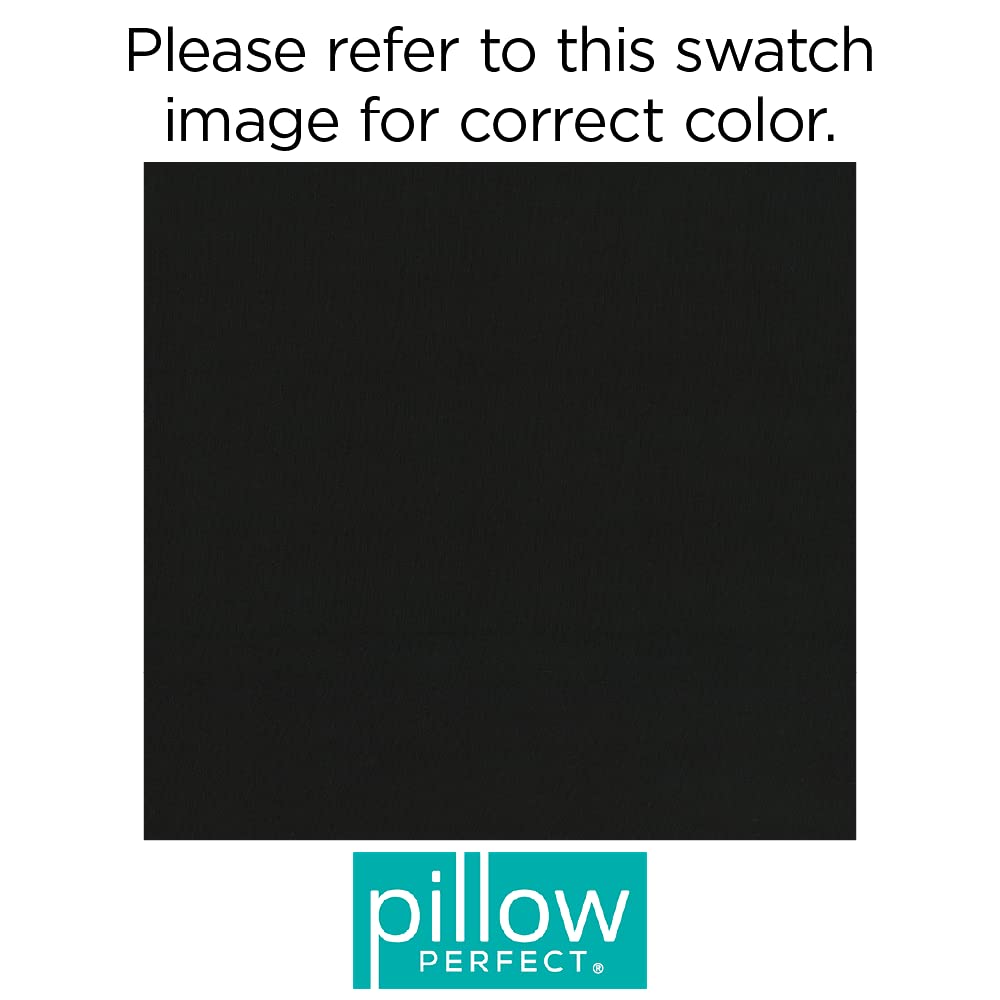 Pillow Perfect Fortress Solid Black Indoor/Outdoor Chaise Lounge Cushion 80