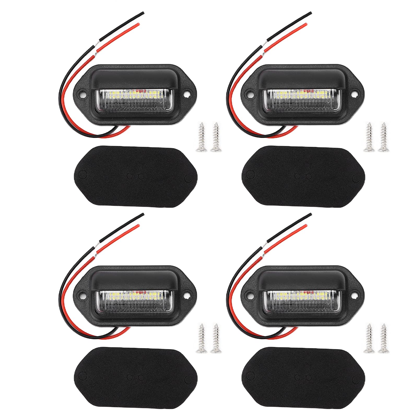 4pcs 12V 6LED License Plate Light - High Brightness Waterproof White Side Marker Lights for Cars, Trucks, SUVs - Perfect for Night Driving & Vehicle Customization