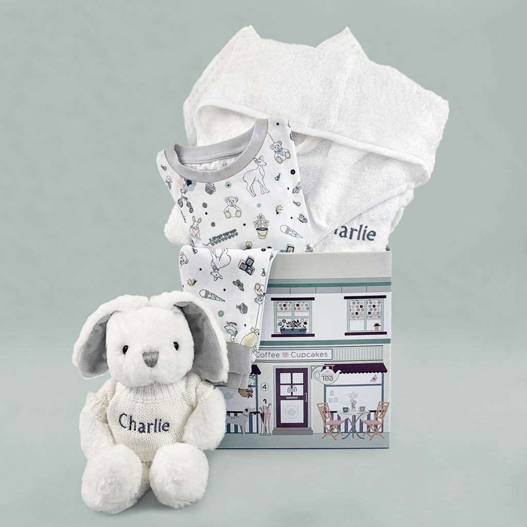 Personalized Little Bunny Bathrobe for Babies 1-2 Years - Soft Grey Baby Bathrobe with Hood for Bath Time & Bedtime - Perfect for Nursery, Baby Showers & Toddler Gifts