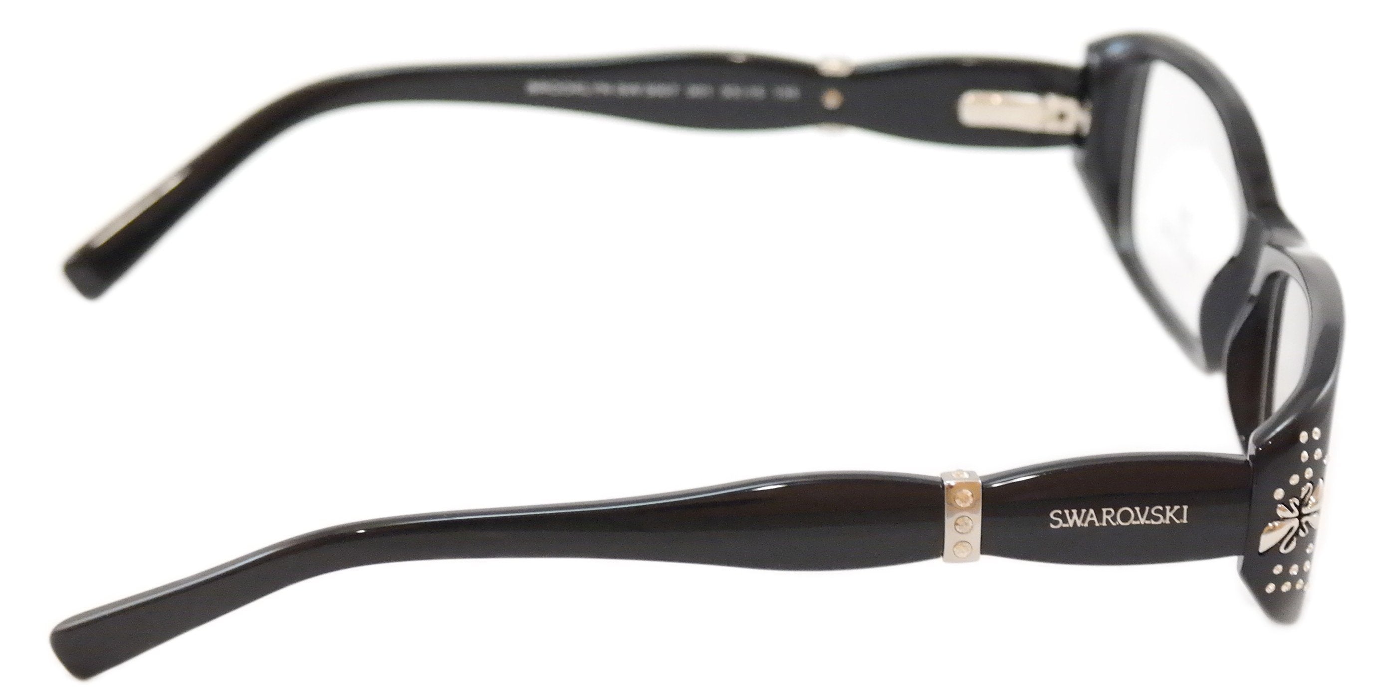 Swarovski Brooklyn SW5057 Black Plastic Eyeglass Frames - Made in Italy | 53-15-135 | Stylish & Durable for Work, Reading & Everyday Wear