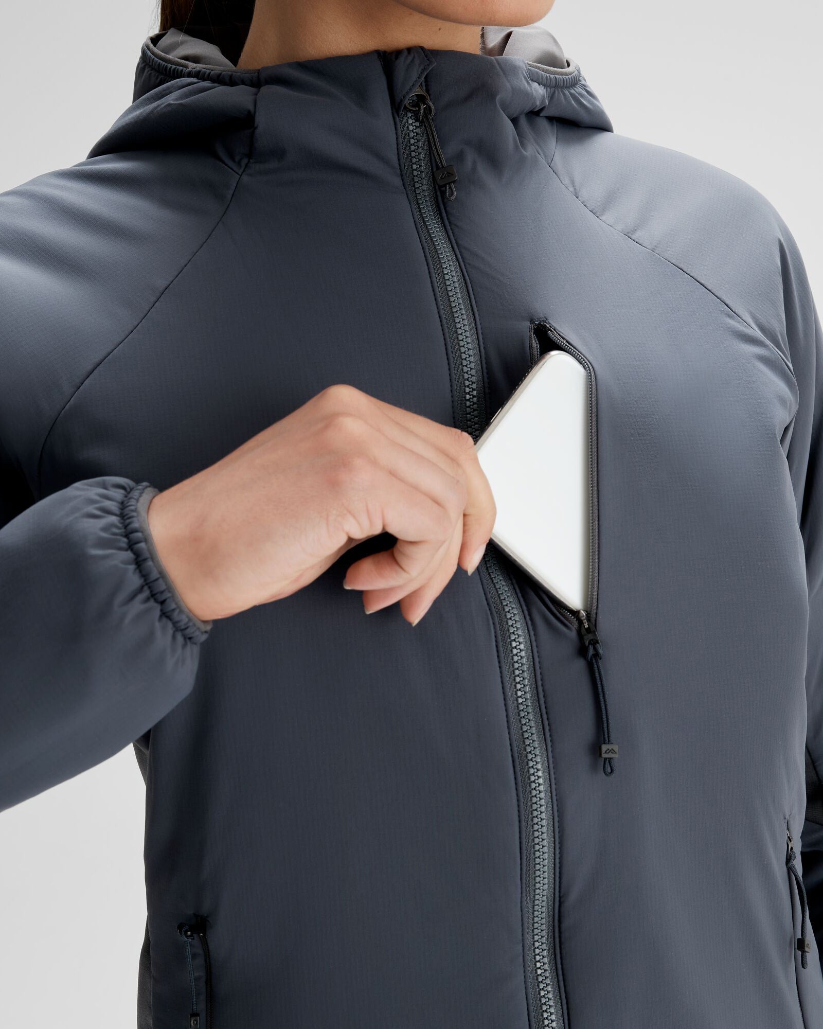 Women's Seeker PrimaLoft® Active Hooded Jacket - Lightweight Insulated Winter Coat for Outdoor Activities, Hiking & Running - Night Black