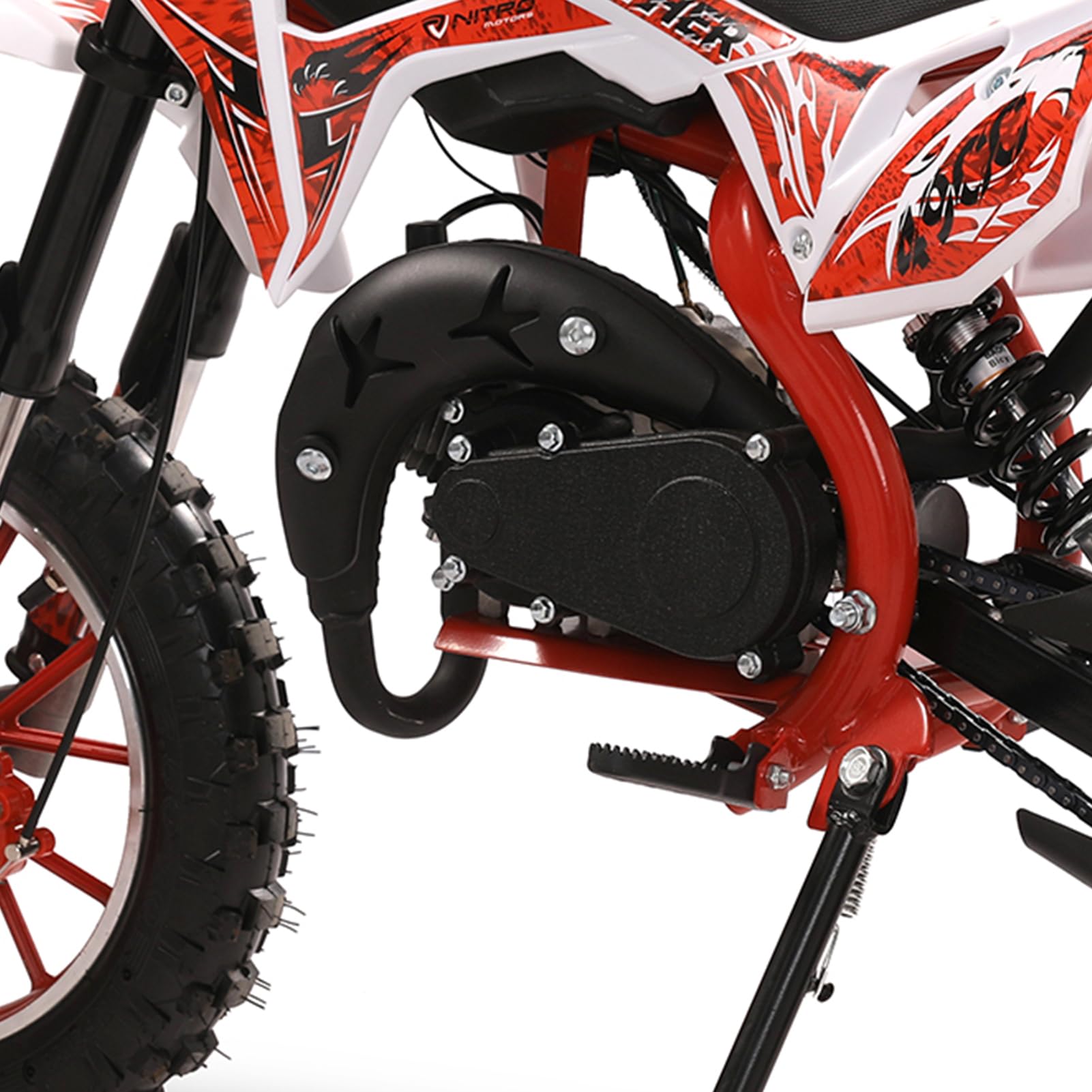 49cc Kids Dirt Bike Gas Motorcycle - 2-Stroke Mini Bike for Adults & Children - High-Speed 40km/H Off-Road Pocket Rocket with Front/Rear Disc Brakes - Perfect for Backyard Racing, Trail Adventures & Motocross Training
