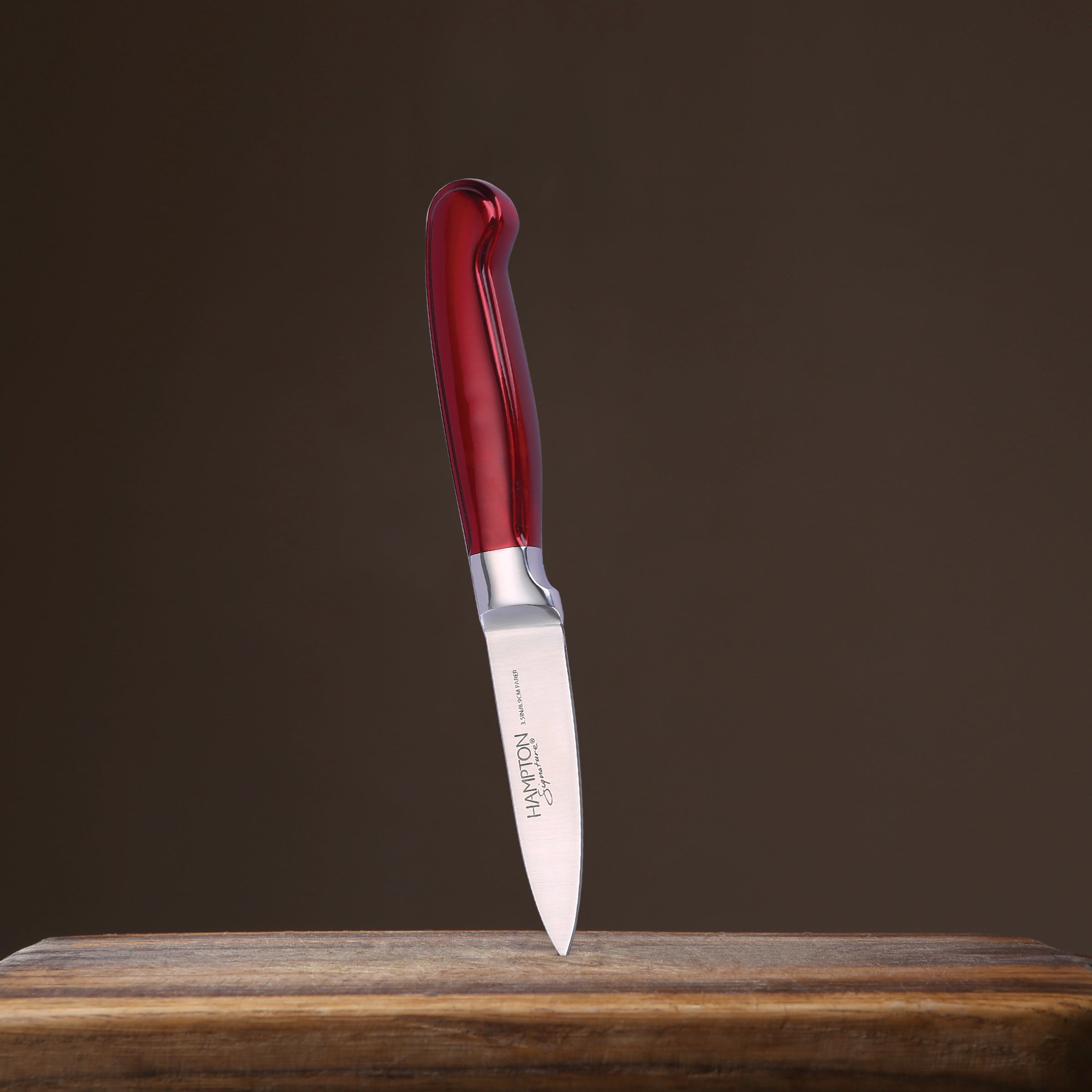 Premium Rorik Red 3.5-inch Paring Knife with Clear Blade Guard - Sharp Kitchen Knife for Peeling, Slicing & Precision Cutting - Perfect for Fruits, Vegetables & Small Food Prep