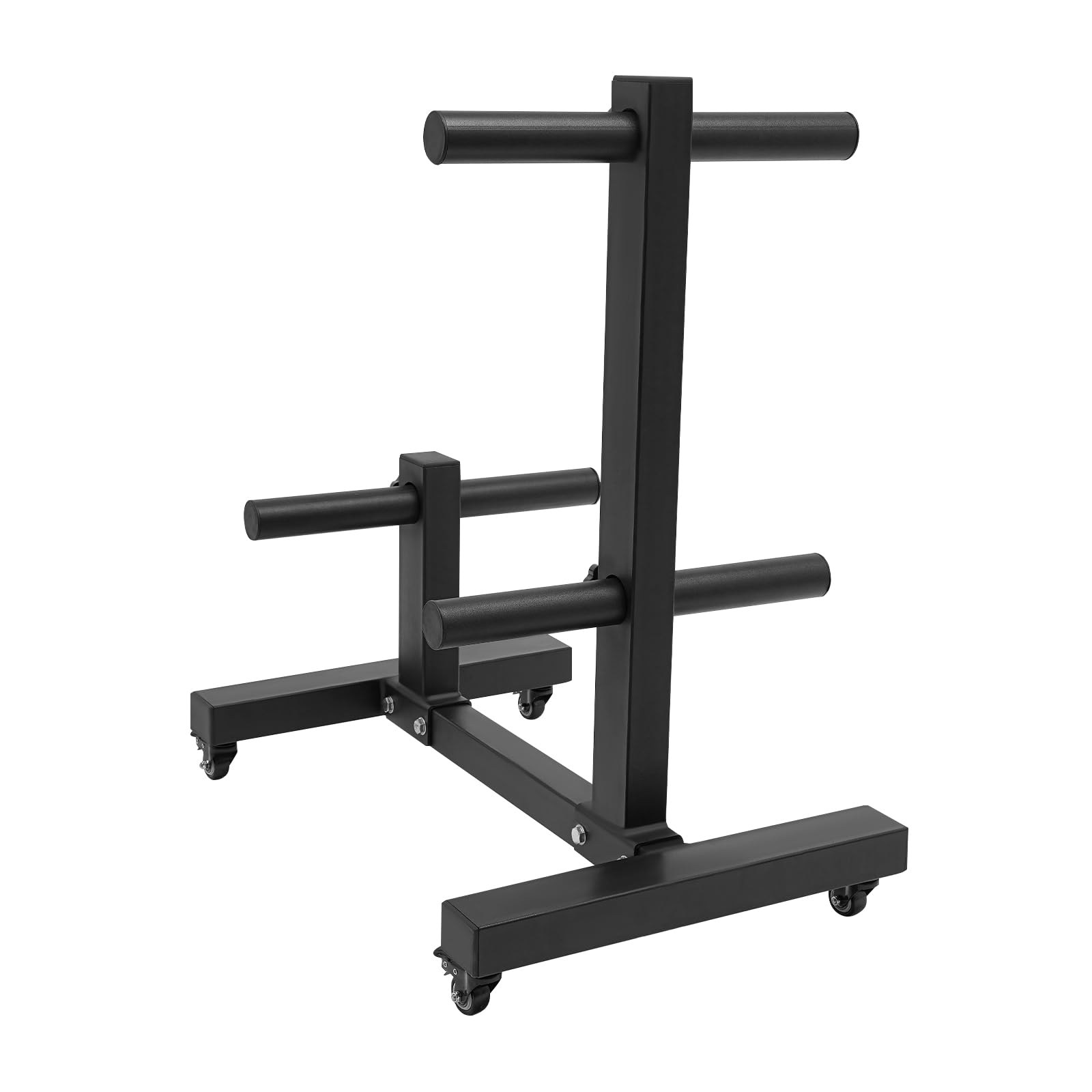 Heavy Duty Weight Plate Rack - 1102.3lbs Capacity Gym Organizer with Wheels | Barbell & Bumper Plate Storage Tree | Perfect for Home Gym, CrossFit & Commercial Fitness Centers