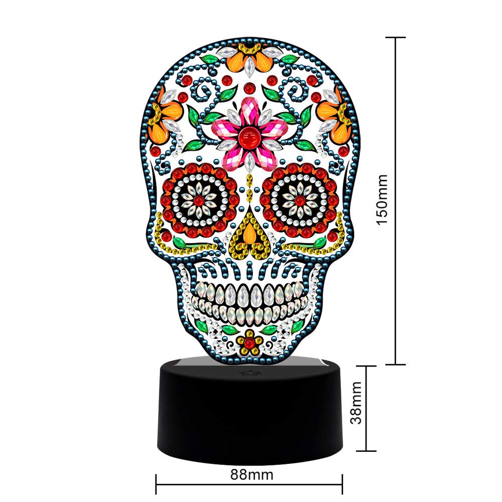 DIY Diamond Painting Night Light with LED - Handmade Decorative Bedside Lamp for Kids & Adults - Perfect for Bedroom, Nursery, Home Decor & Gift Giving