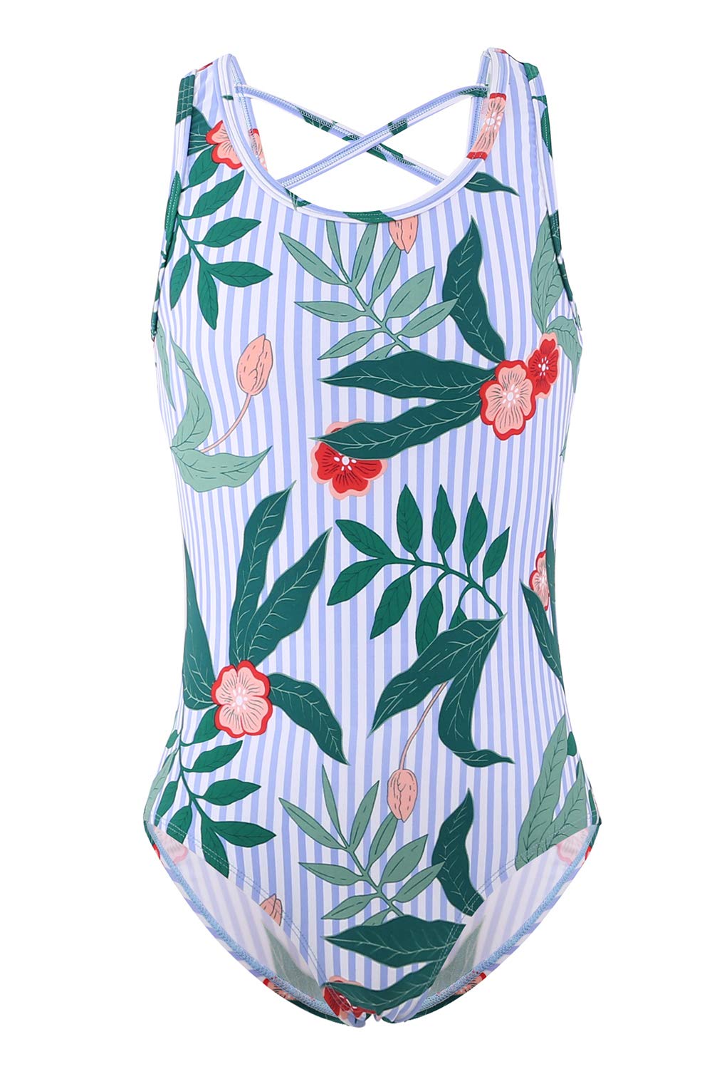 Hawaiian Ruffle One Piece Swimsuits for Girls - Cute Beach Bathing Suit for Kids | Perfect for Pool Parties, Summer Vacations & Tropical Getaways