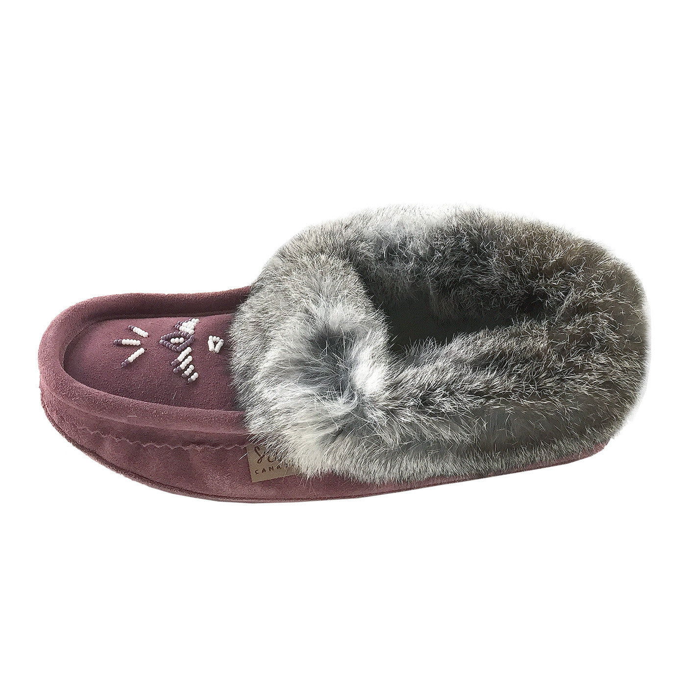 Women's Warm Fleece-Lined Rabbit Fur Suede Moccasins - Cozy Winter House Slippers for Indoor/Outdoor Use