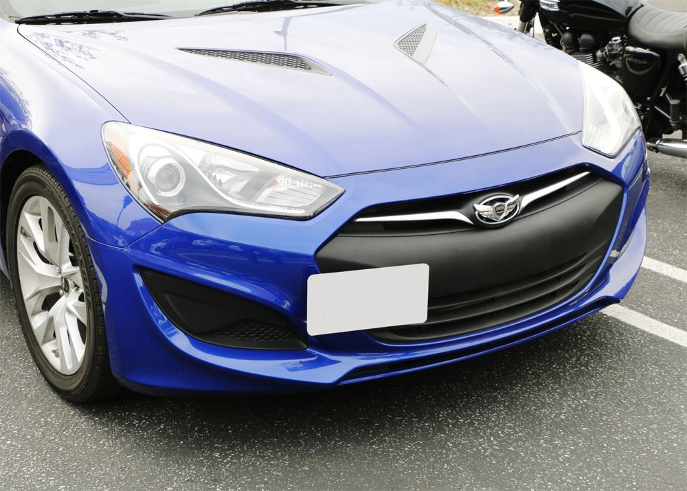 Genesis Coupe Front Bumper Tow Hook License Plate Mounting Bracket - Universal Fit for 2010-2016 Models - Durable Stainless Steel Design - Perfect for Car Shows & Parking Compliance