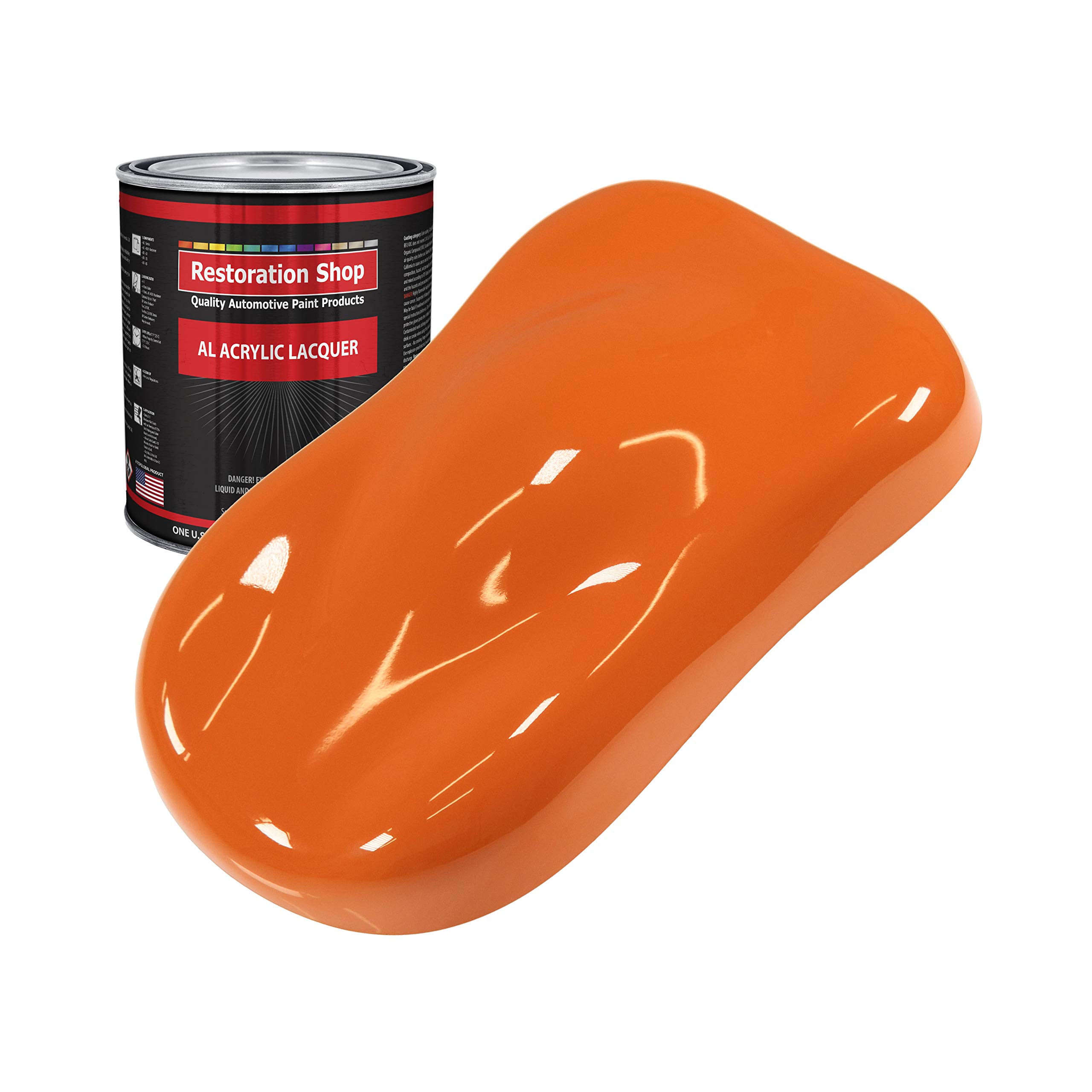 Omaha Orange Acrylic Lacquer Auto Paint - 1 Quart Professional Gloss Finish for Cars, Trucks, Guitars & Furniture | Automotive & DIY Refinishing Coating | Perfect for Vehicle Restoration, Custom Paint Jobs & Home Projects