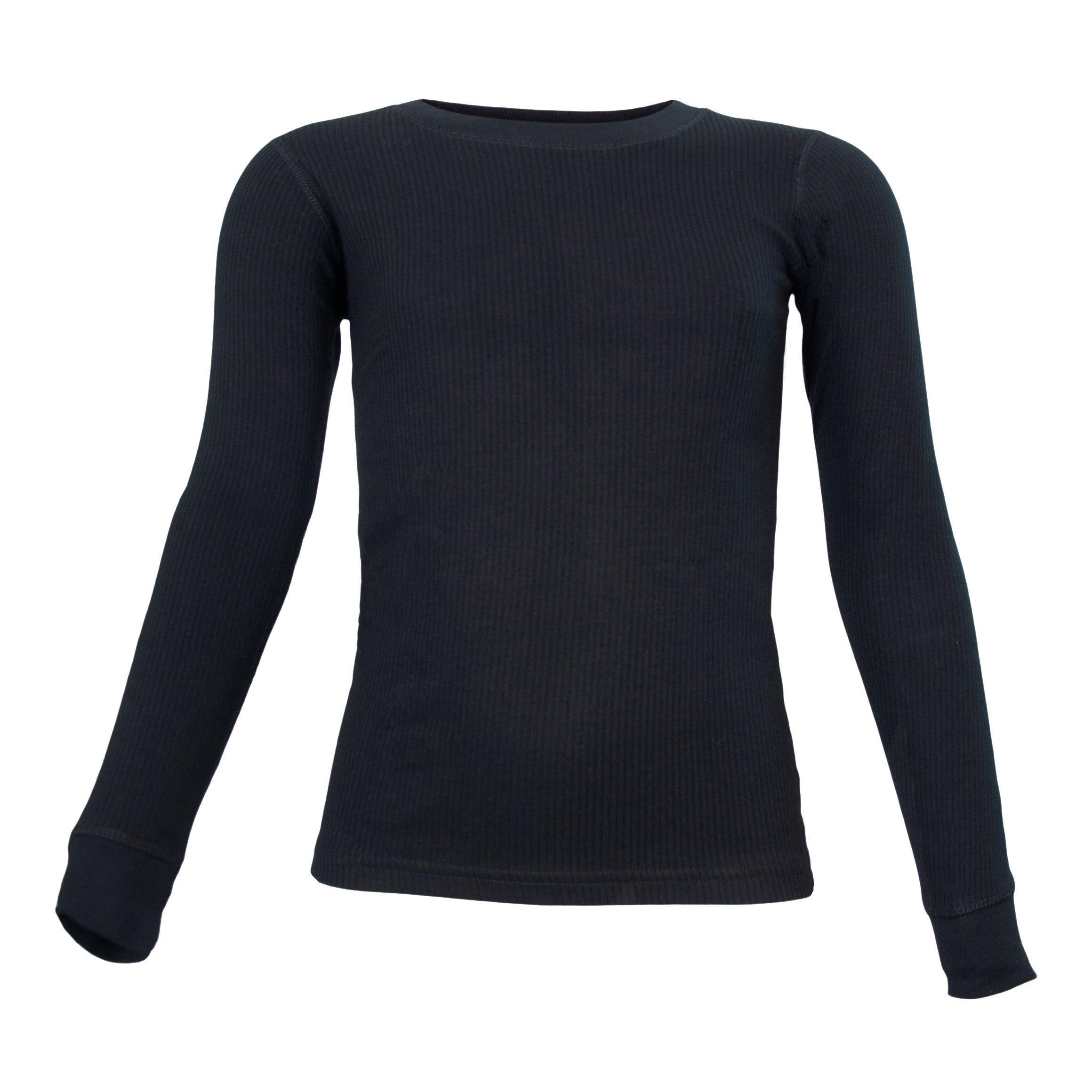 Boys Cozy Ribbed Long Sleeve Crewneck Shirt - Soft Cotton Blend for Kids - Perfect for School, Playdates & Winter Layering