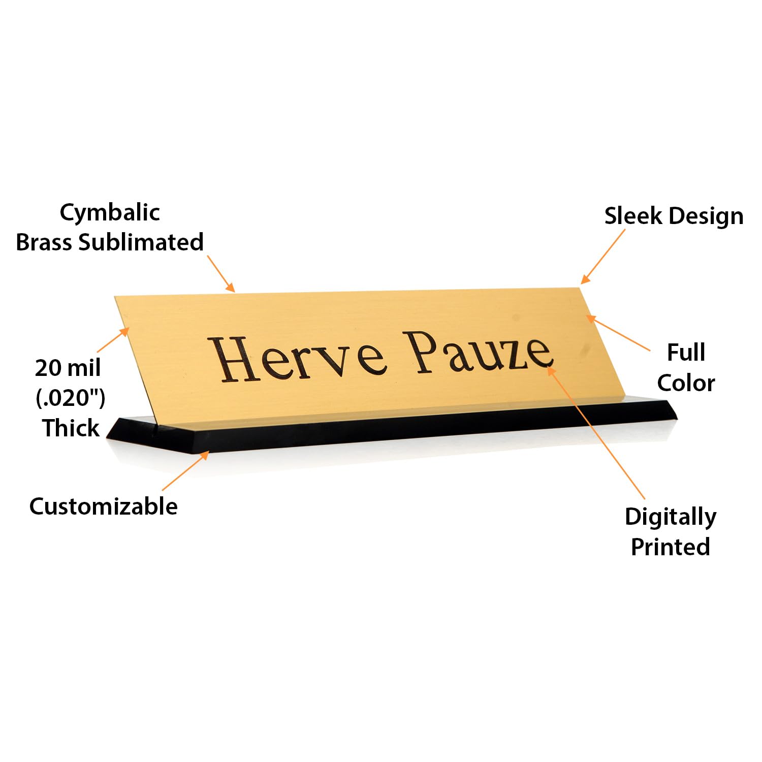 Premium Personalized Brass Name Plate for Desk - 2