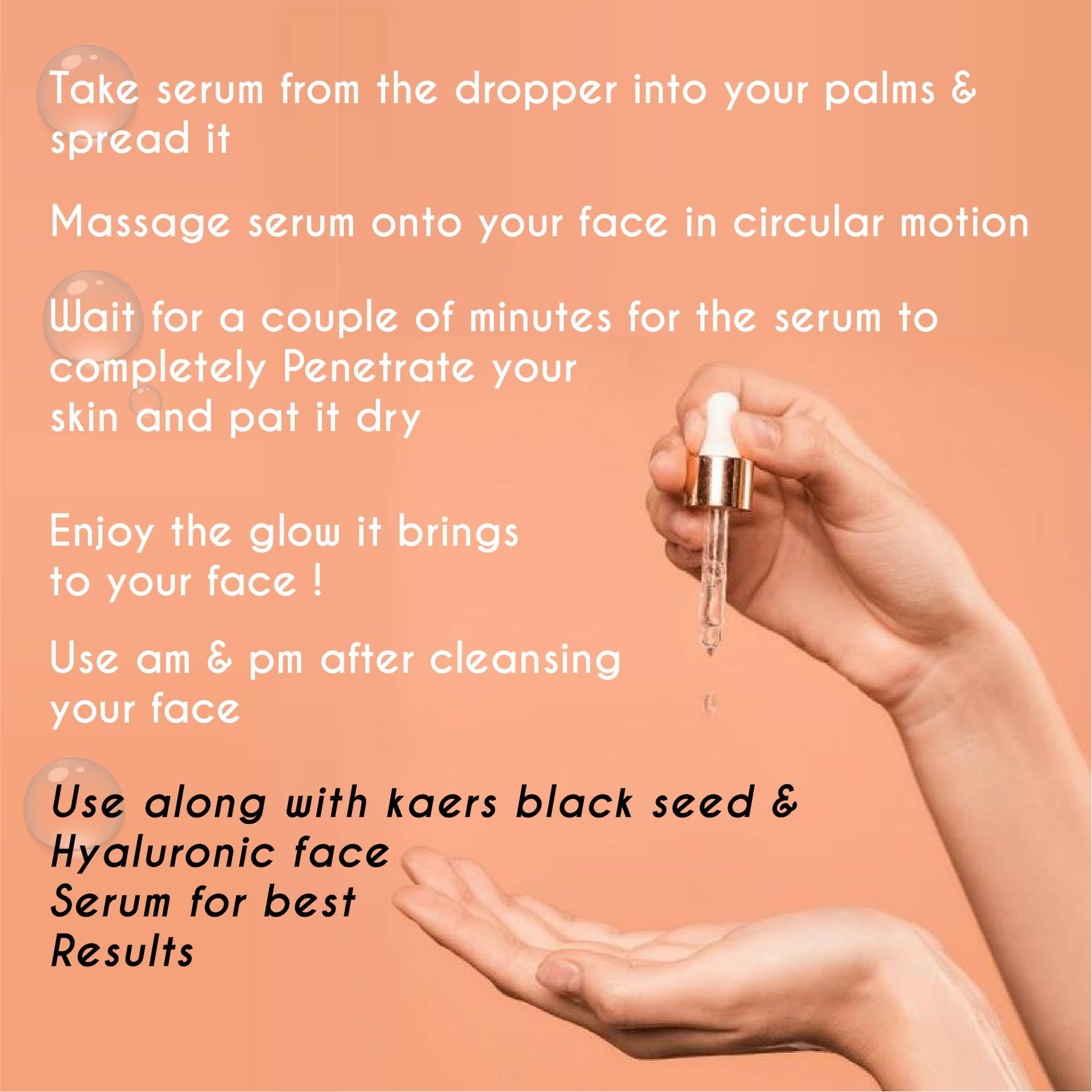 Kaers Kalonji Serum with Black Seed & Niacinamide - Paraben Free, Silicone Free Facial Serum for Healthy, Glowing Skin (30ml) | Hydrating & Brightening Face Treatment for Day & Night Skincare Routine