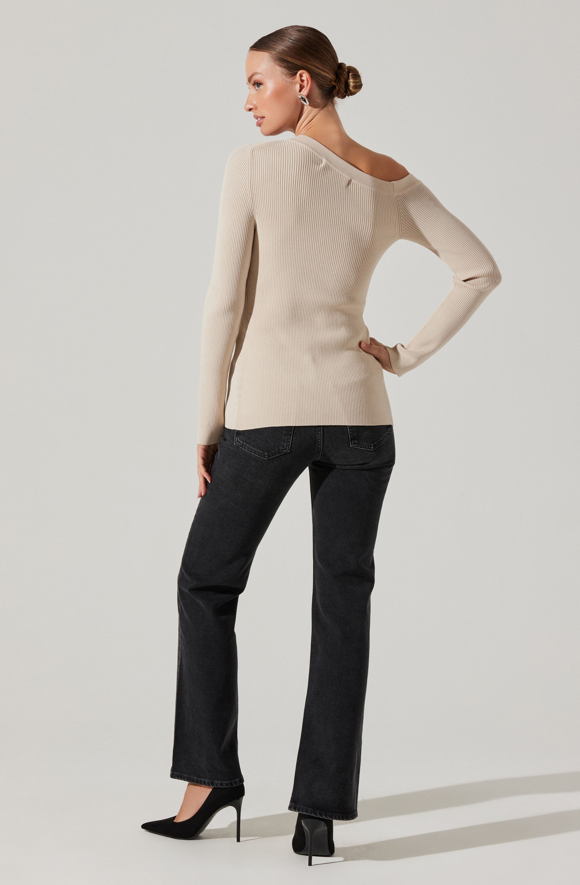 Celin One Shoulder Ribbed Sweater for Women | Trendy Off-Shoulder Knit Top | Perfect for Date Night, Parties & Casual Outfits