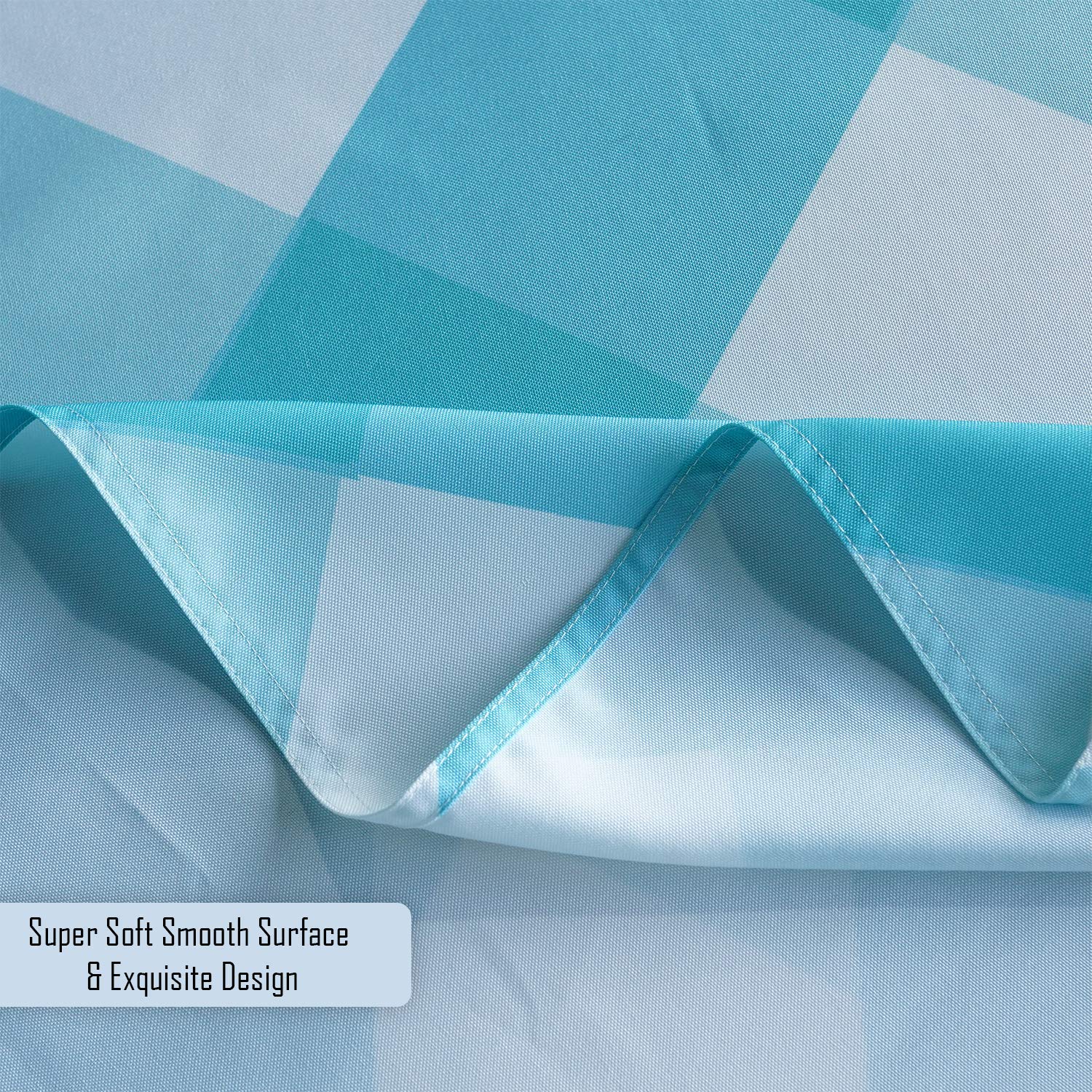 Premium Polyester Tablecloth - 60'' x 84'' Rectangular Waterproof & Stain-Resistant Table Cover for Kitchen, Dining, Patio & Outdoor Use - Easy to Wash & Wipe Clean - Turquoise & White Design - Perfect for Parties, BBQs, Picnics & Everyday Dining