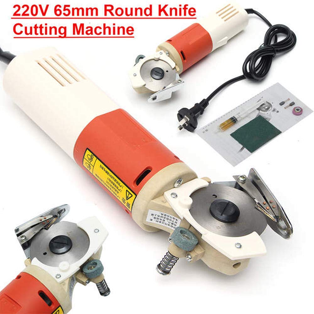 MAXWXKING 65mm Electric Fabric Scissors - 170W Rotary Blade Cloth Cutter with Auto Sharpening, Round Knife Cutting Machine for Quilting, Sewing & Crafting (220V) - Perfect for DIY Projects, Tailoring & Textile Workshops