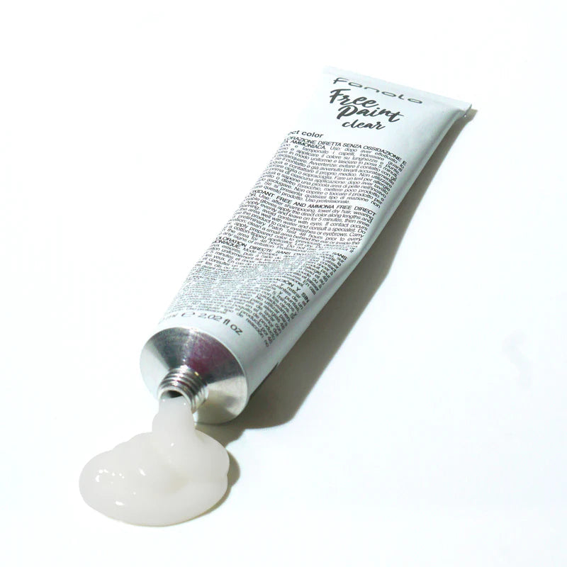 Fanola No Yellow Shampoo - Free Paint Direct Color Clear 60ml - Toning & Brightening for Blonde, Gray & Silver Hair - Salon Quality at Home