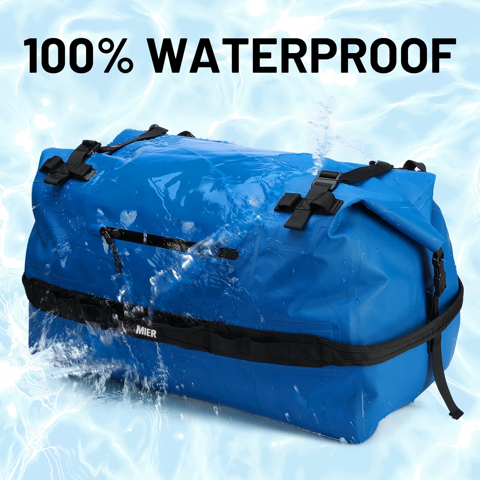 MIER Large Waterproof Duffel Bag - 60L/80L Rolltop Dry Backpack for Kayaking, Rafting, Boating, Swimming, Camping, Travel, Gym & Beach | Perfect for Outdoor Adventures, Water Sports & Travel Gear Storage
