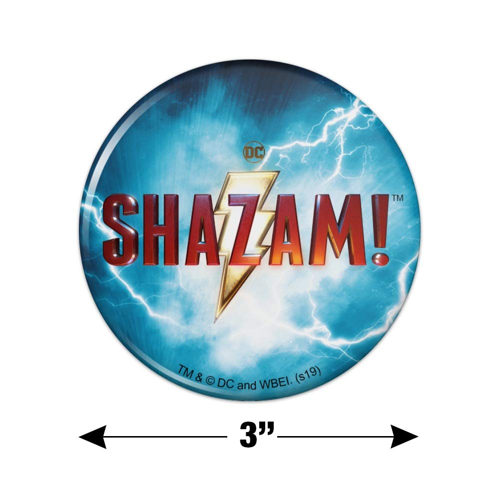 Shazam! Movie Logo Refrigerator Magnet - Fun Kitchen & Locker Decoration for DC Comics Fans - Perfect for Fridge, Office, Dorm & Gifts