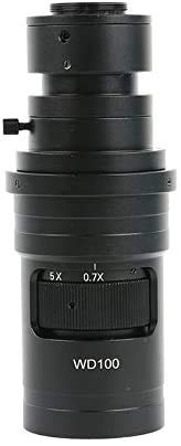 10X-200X Zoom WD100 Continuously Variable 0.7X-5X Adjustable Magnification FHD C-Mount Lens for HDMI VGA USB Microscope Camera - Perfect for PCB Inspection, Biological Research & Industrial Quality Control
